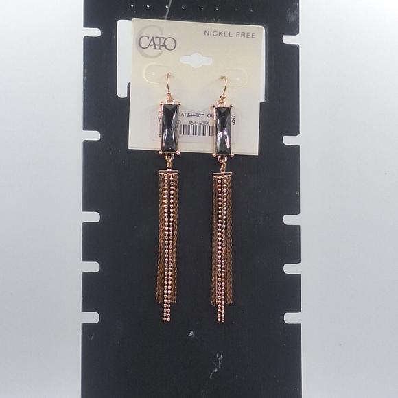 Cato Rose Gold Tassel Earrings - Picture 1 of 7